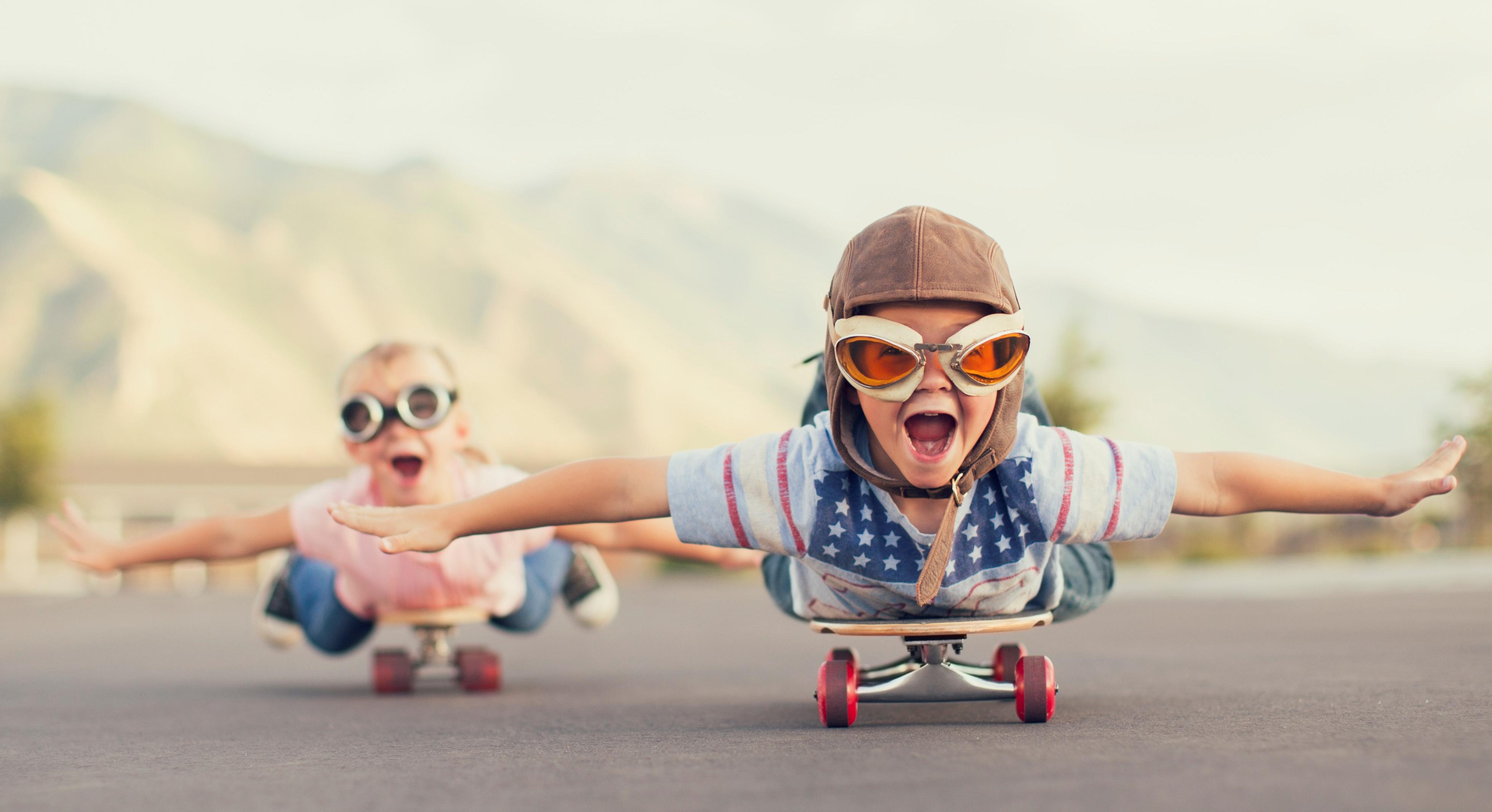 future kids on skateboard