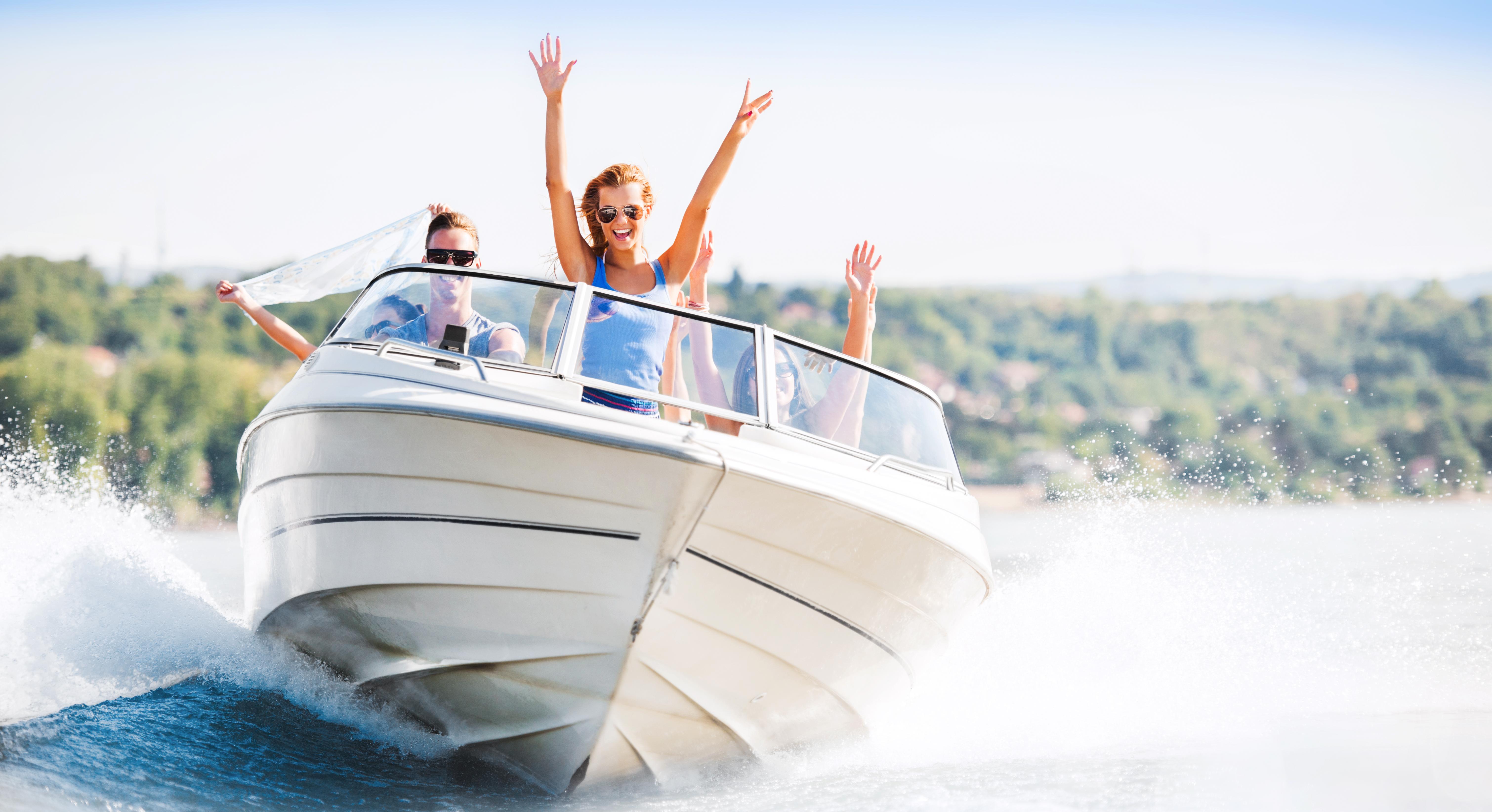 Family in Speed Boat